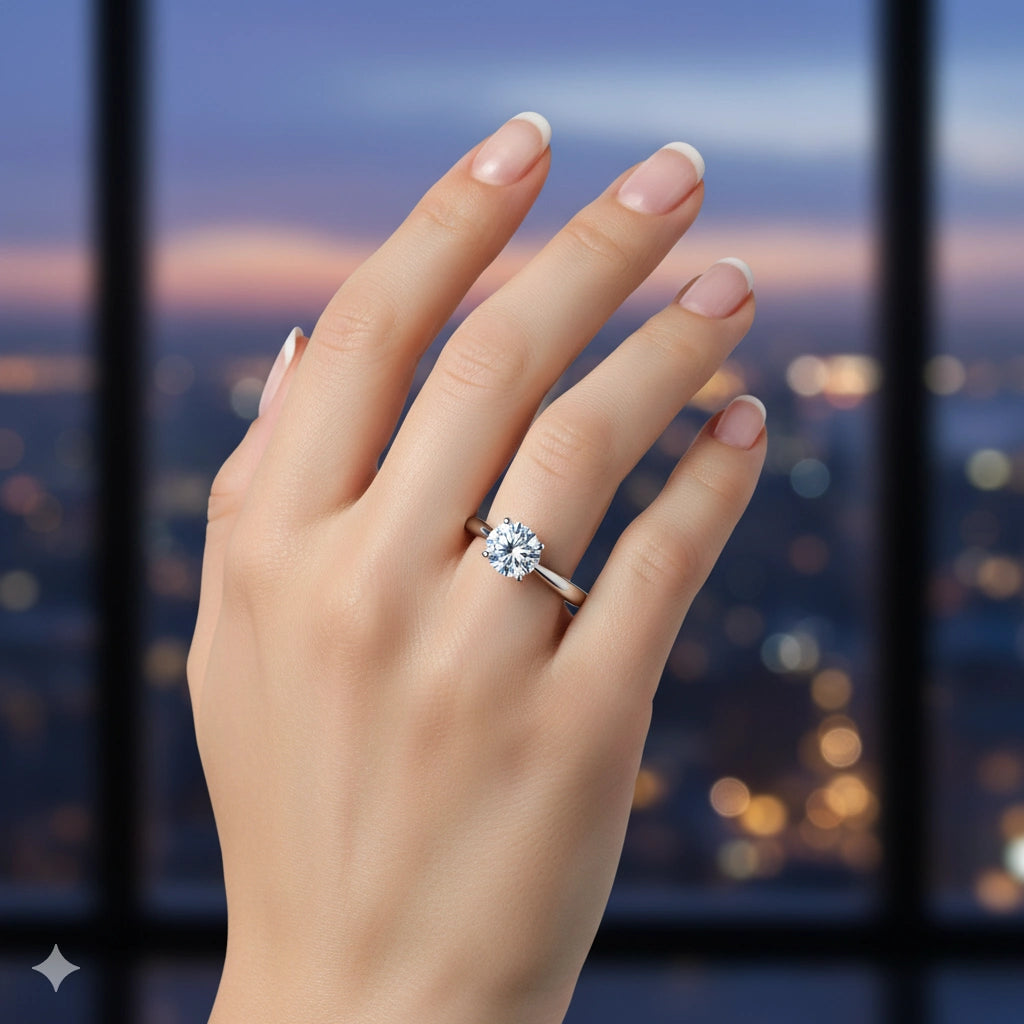 14K White Gold Ring with Lab-Created Diamonds 0.530 CT.TW