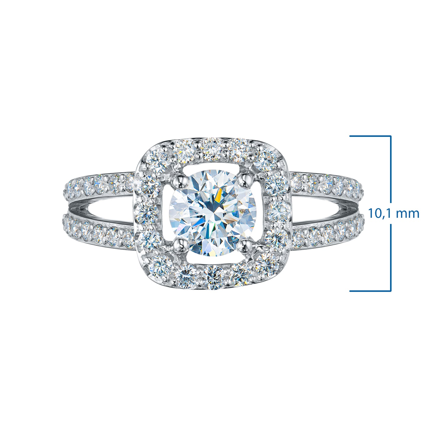 14K White Gold Ring with Lab-Created Diamonds 12.170 CT.TW