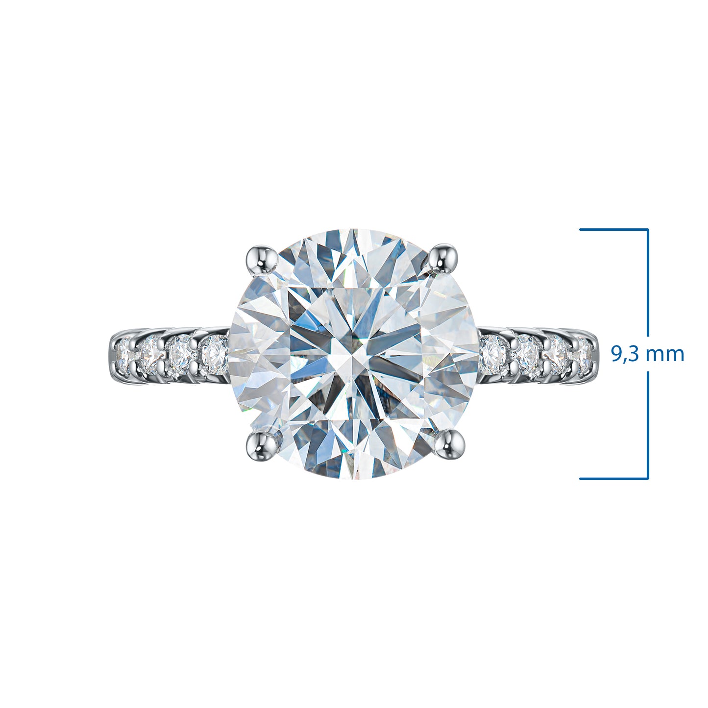 14K White Gold Ring with Lab-Created Diamonds 5.220 CT.TW