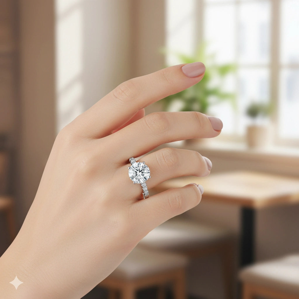 14K White Gold Ring with Lab-Created Diamonds 5.220 CT.TW