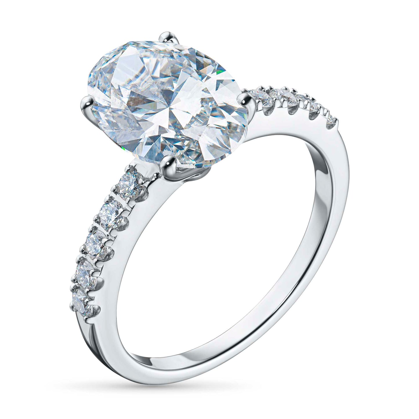 14K White Gold Ring with Lab-Created Diamonds 6.640 CT.TW