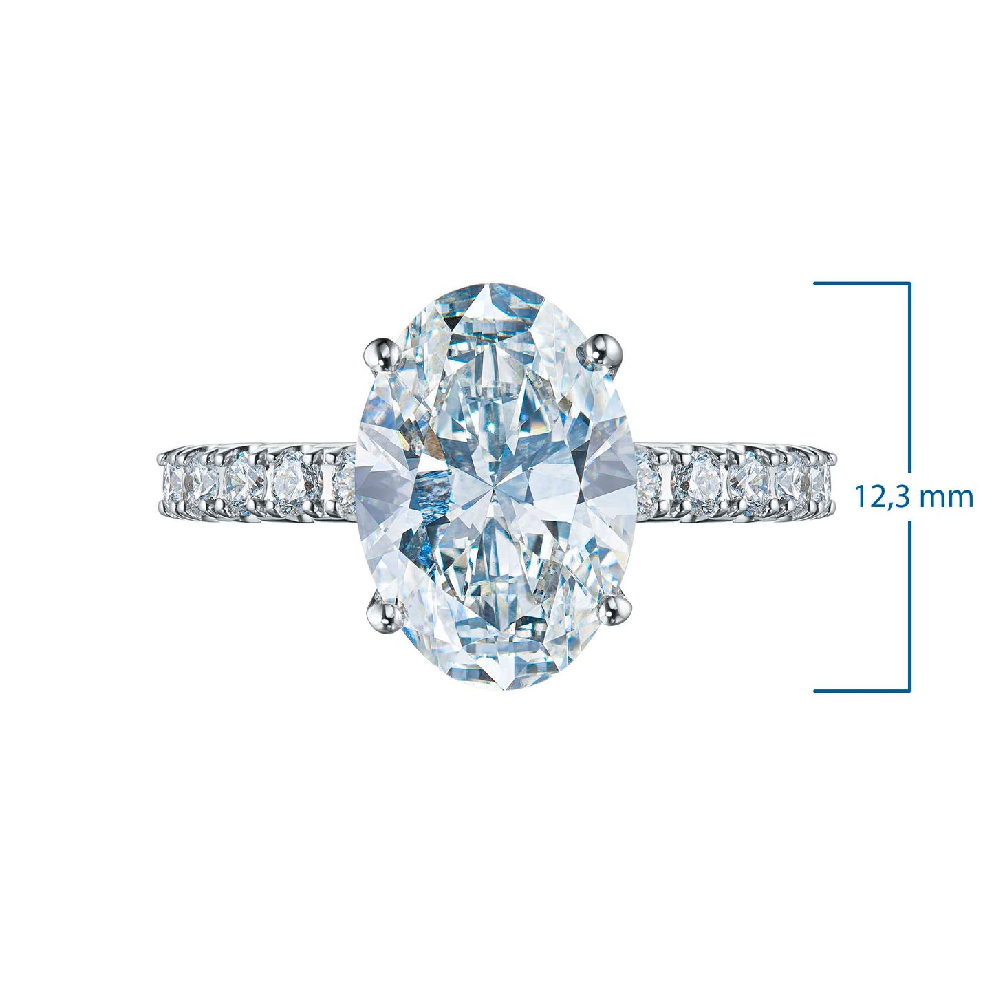 14K White Gold Ring with Lab-Created Diamonds 6.640 CT.TW