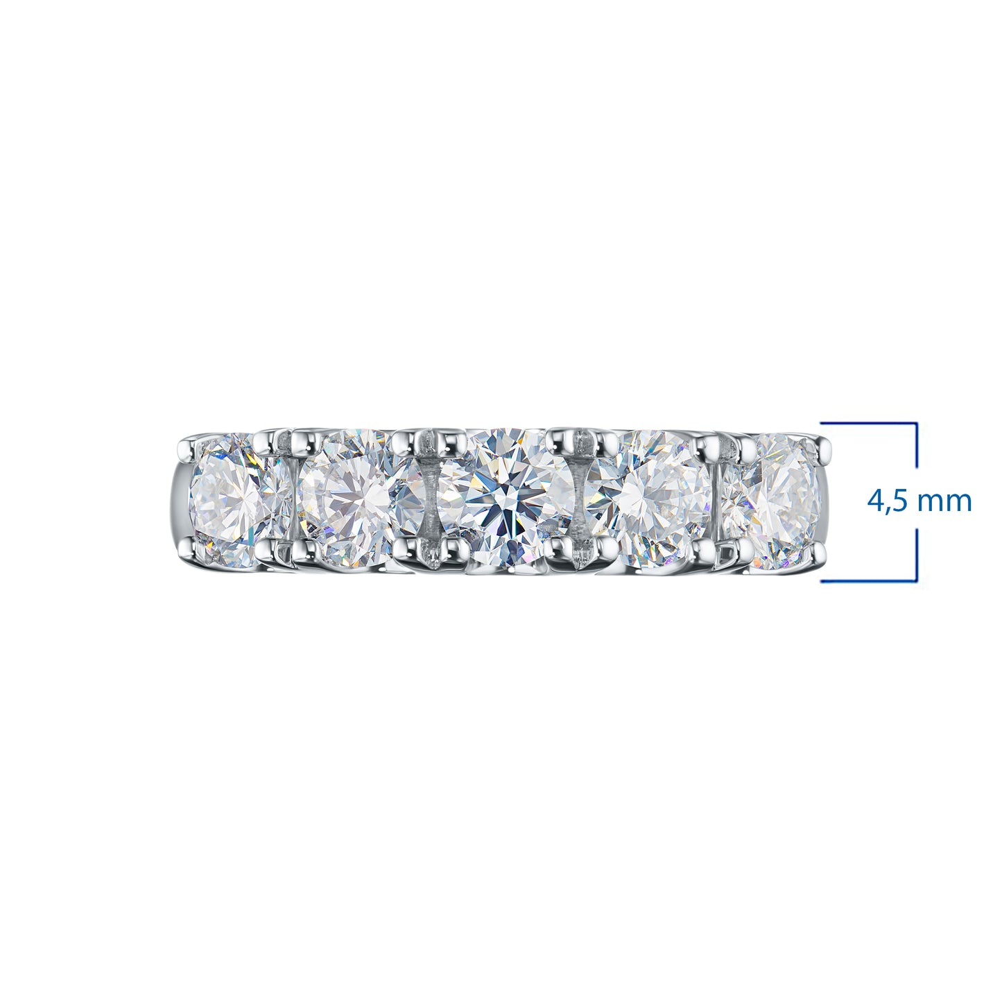 14K White Gold Ring with Natural Diamonds 5.860 CT.TW