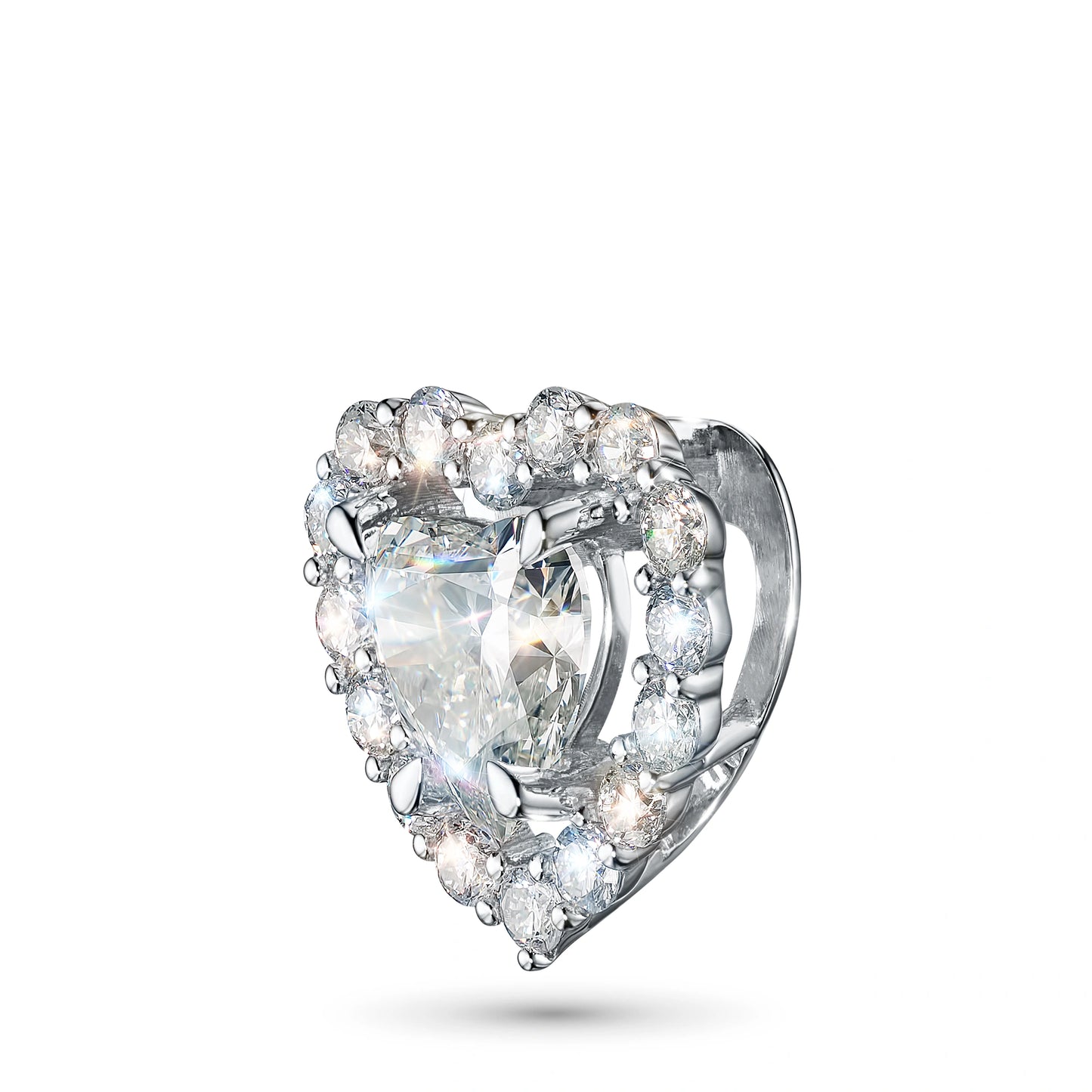 14K White Gold Pendant with Sapphire and Lab-Created Diamonds 5.250 CT.TW