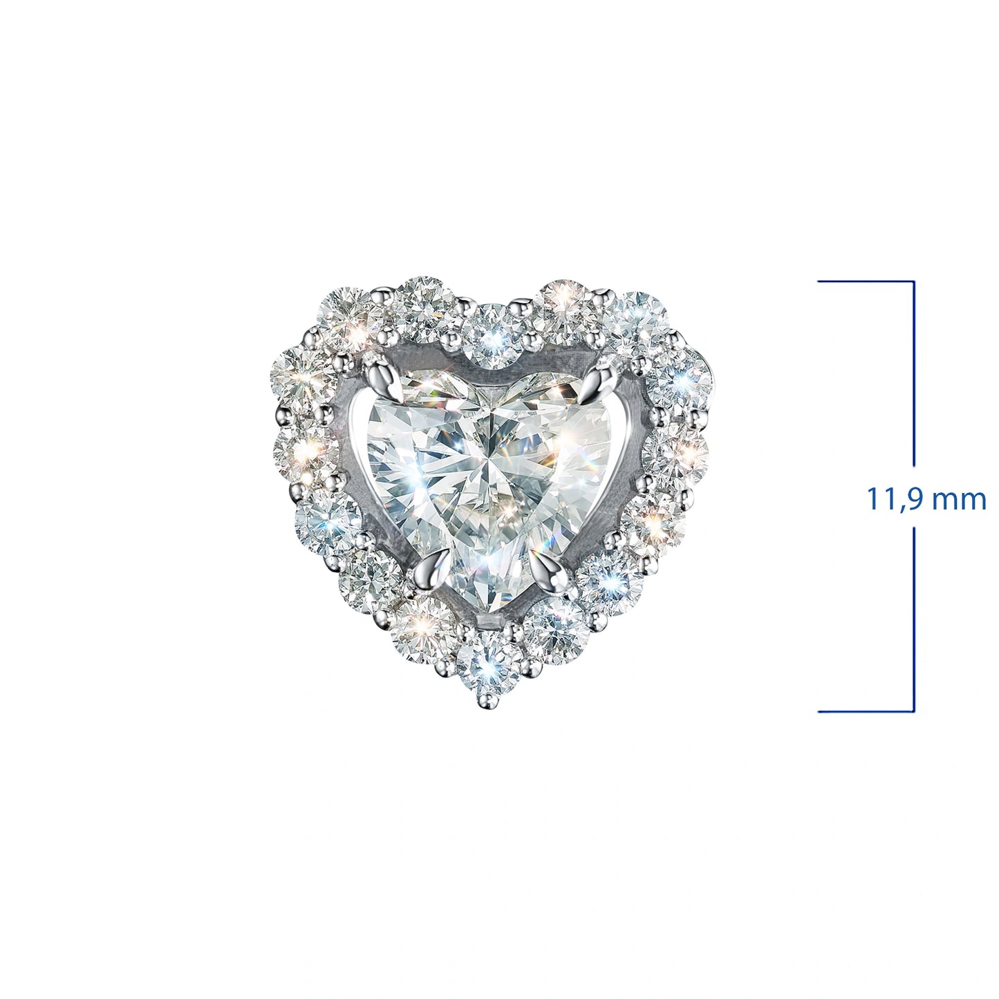 14K White Gold Pendant with Sapphire and Lab-Created Diamonds 5.250 CT.TW