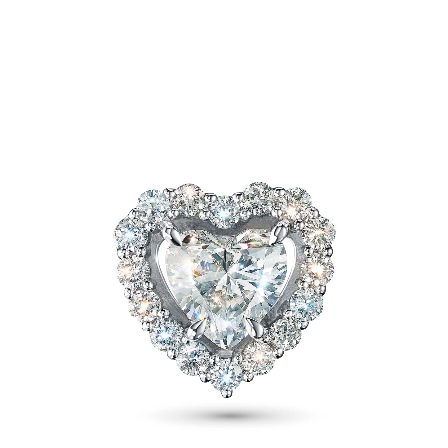14K White Gold Pendant with Sapphire and Lab-Created Diamonds 5.250 CT.TW
