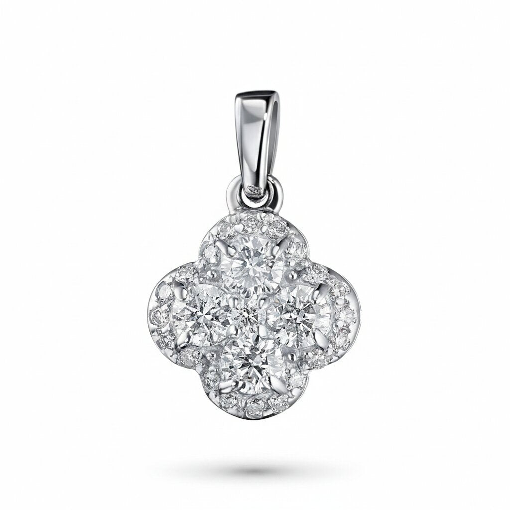 14K White Gold Pendant with Lab-Created Diamonds 3.840 CT.TW