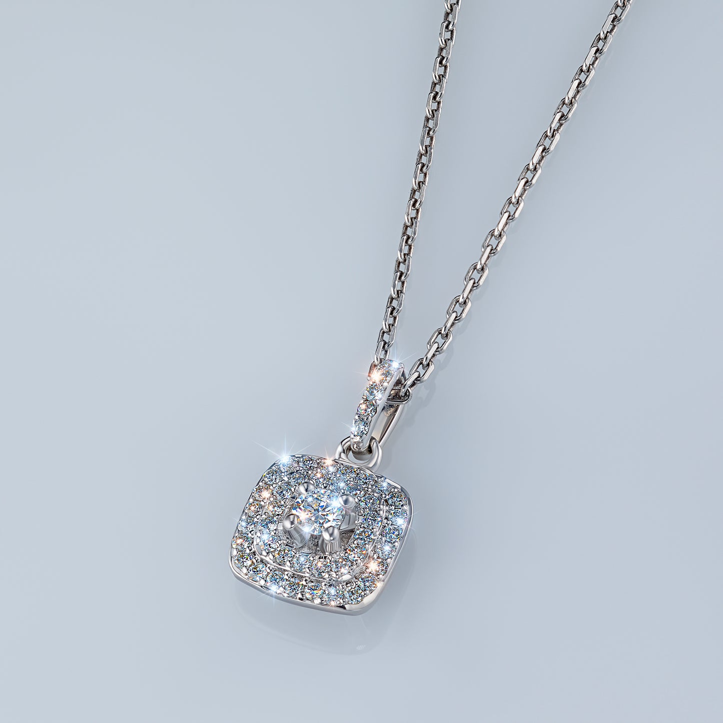 14K White Gold Pendant with Lab-Created Diamonds 9.290 CT.TW