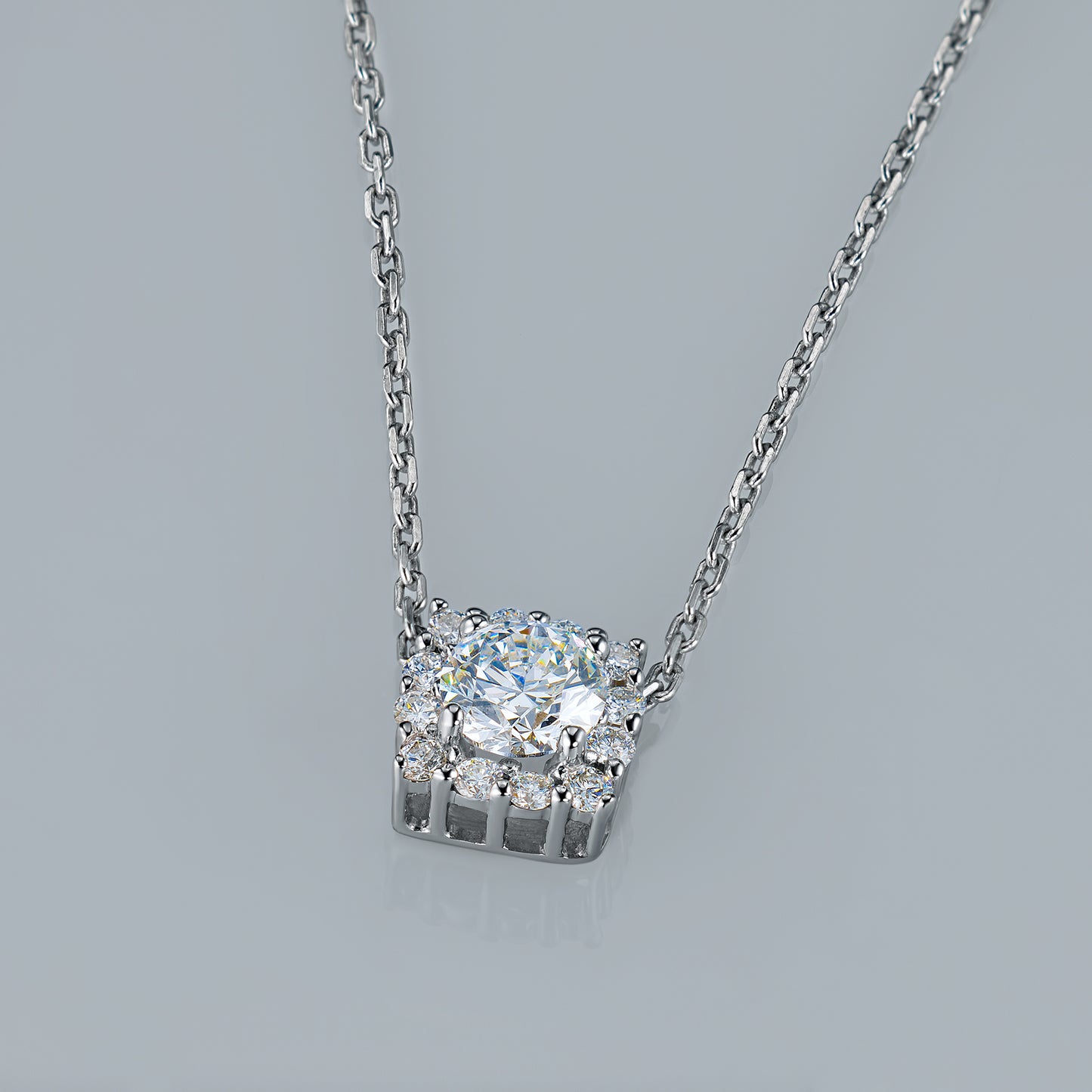 14K White Gold Pendant with Lab-Created Diamonds 2.100 CT.TW
