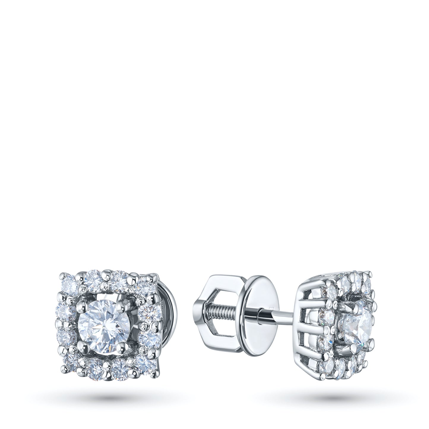 14K White Gold Earring Studs with Lab-Created Diamonds 13.270 CT.TW