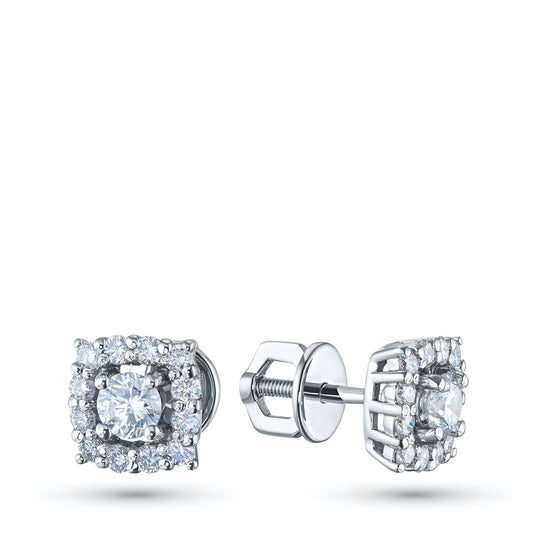 14K White Gold Earring Studs with Lab-Created Diamonds 13.270 CT.TW