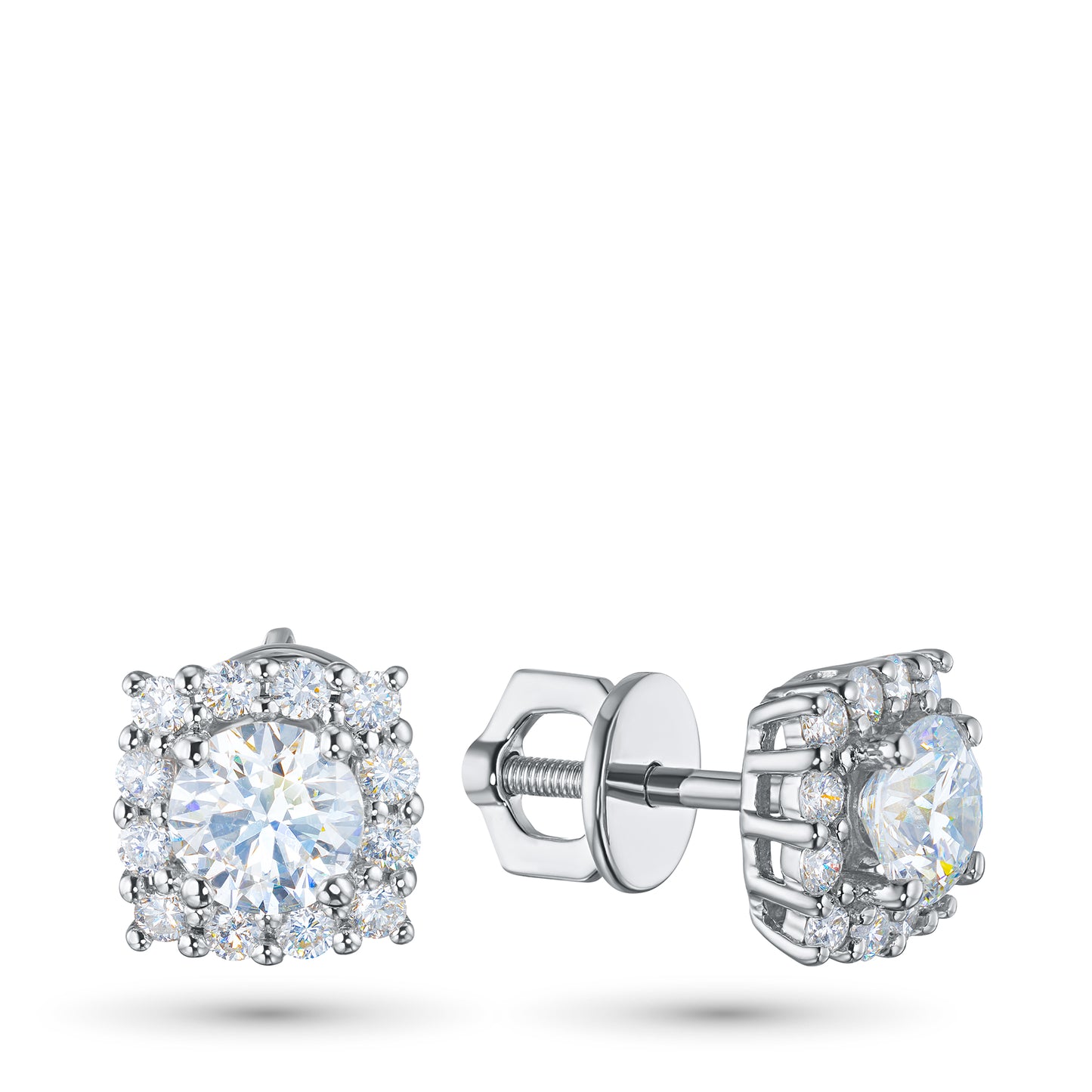 14K White Gold Earring Studs with Lab-Created Diamonds 13.270 CT.TW