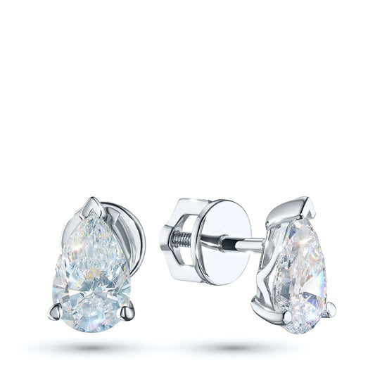 14K White Gold Earring Studs with Lab-Created Diamonds 4.160 CT.TW