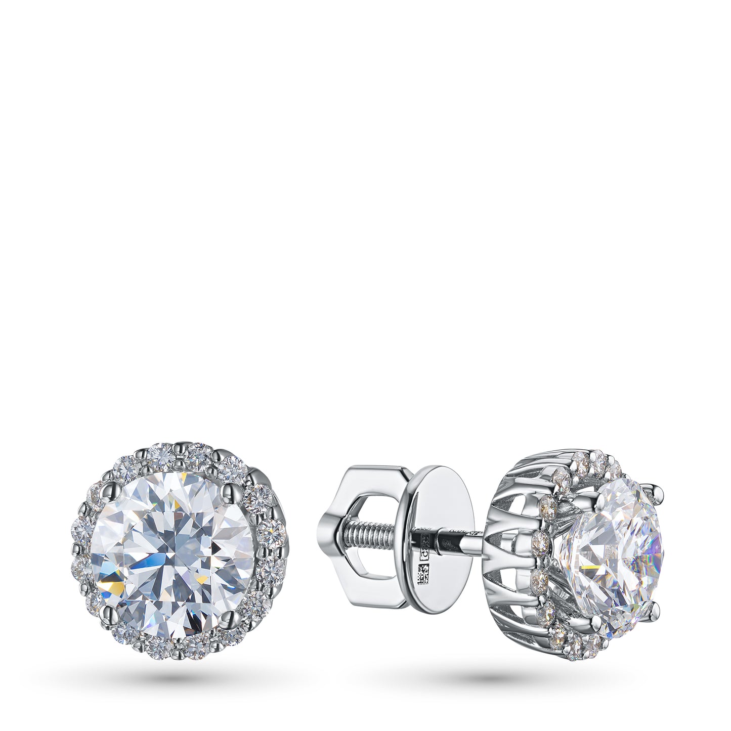 14K White Gold Earring Studs with Lab-Created Diamonds 13.660 CT.TW