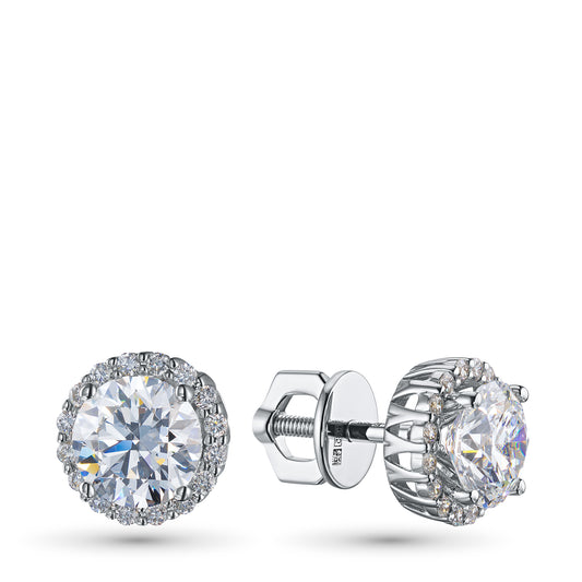 14K White Gold Earring Studs with Lab-Created Diamonds 13.660 CT.TW