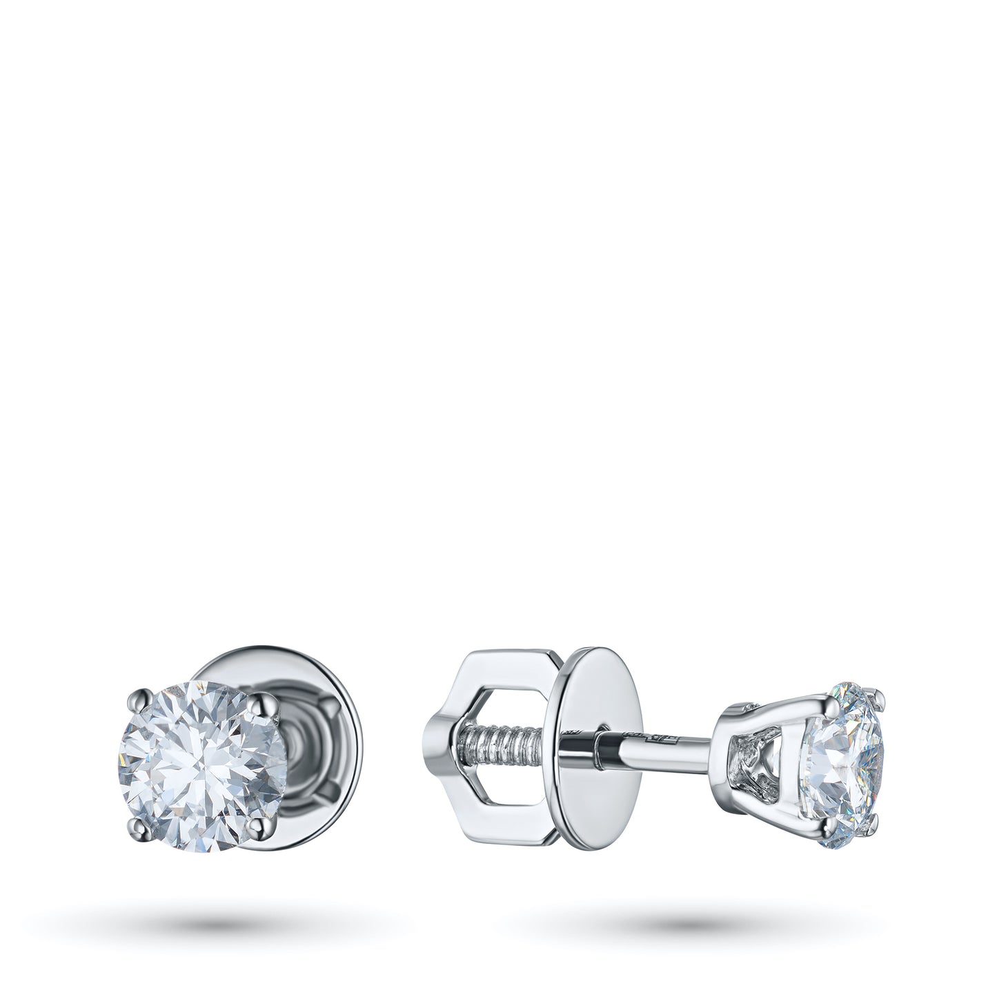 14K White Gold Earring Studs with Lab-Created Diamonds 1.250 CT.TW
