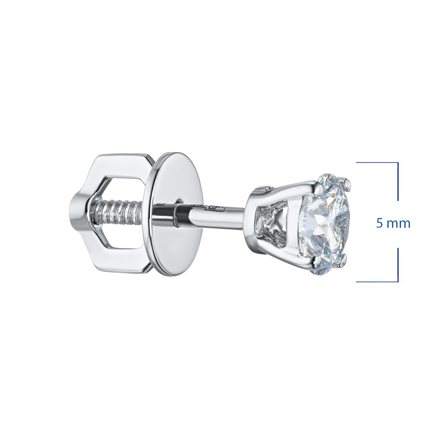 14K White Gold Earring Studs with Lab-Created Diamonds 1.250 CT.TW