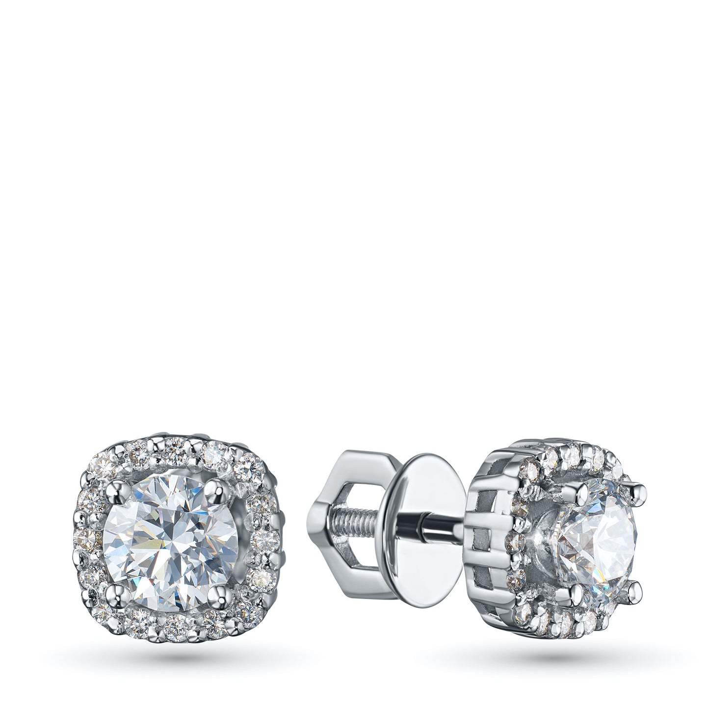 14K White Gold Earring Studs with Lab-Created Diamonds 9.290 CT.TW