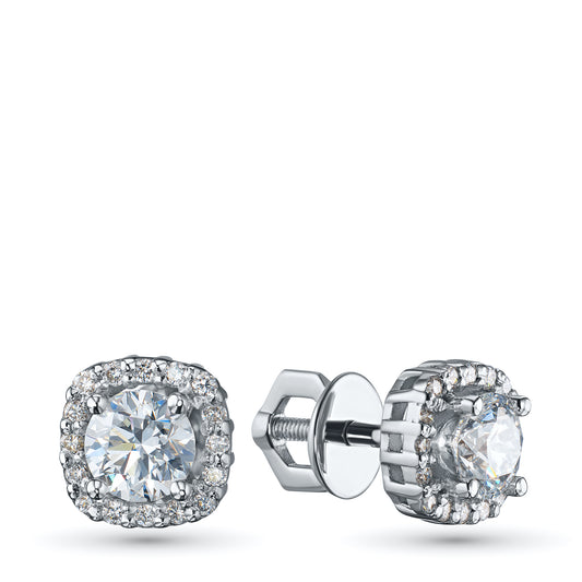 14K White Gold Earring Studs with Lab-Created Diamonds 9.290 CT.TW