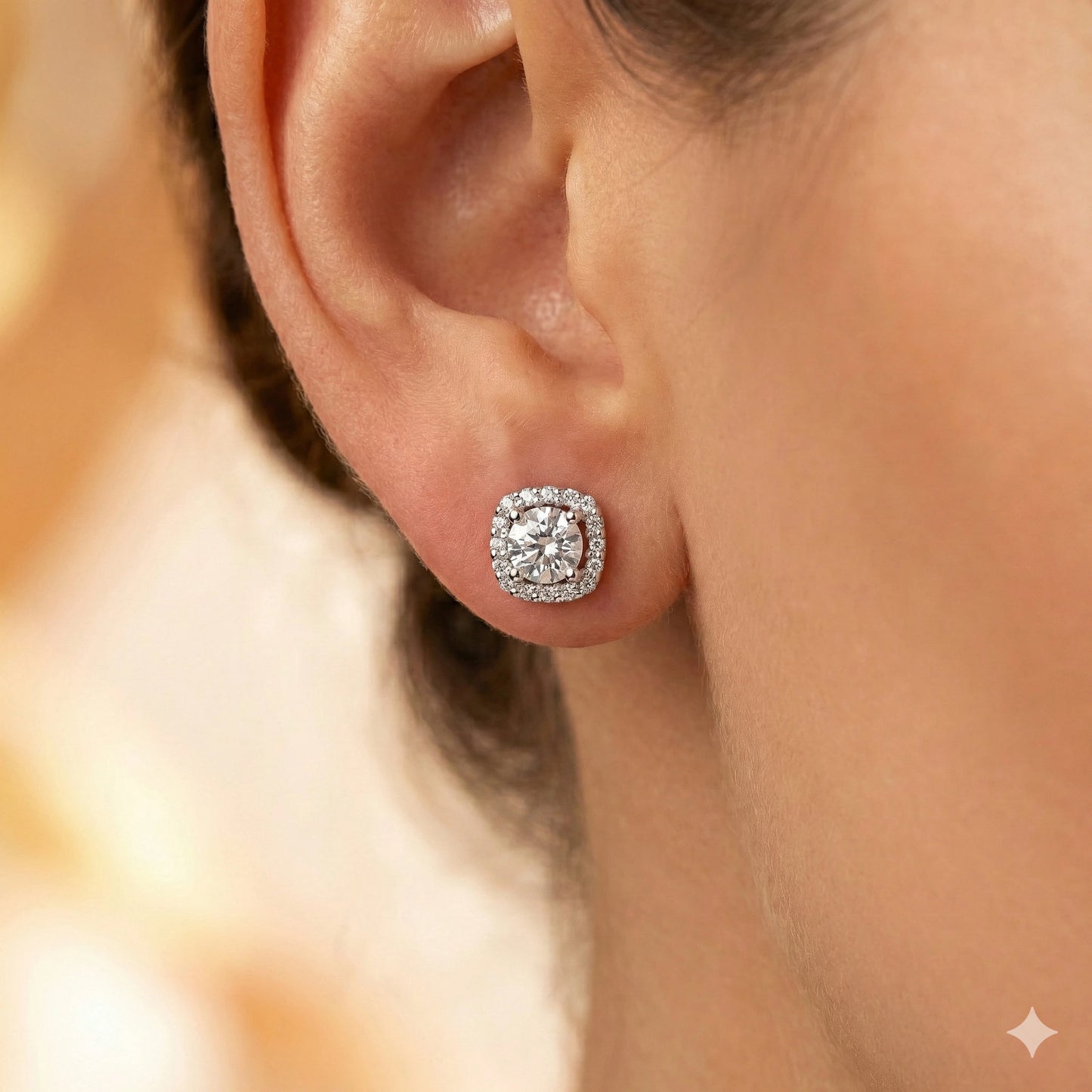 14K White Gold Earring Studs with Lab-Created Diamonds 9.290 CT.TW