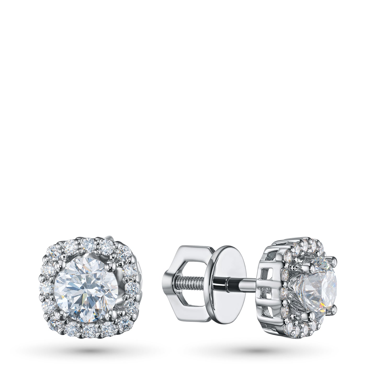 14K White Gold Earring Studs with Lab-Created Diamonds 9.290 CT.TW