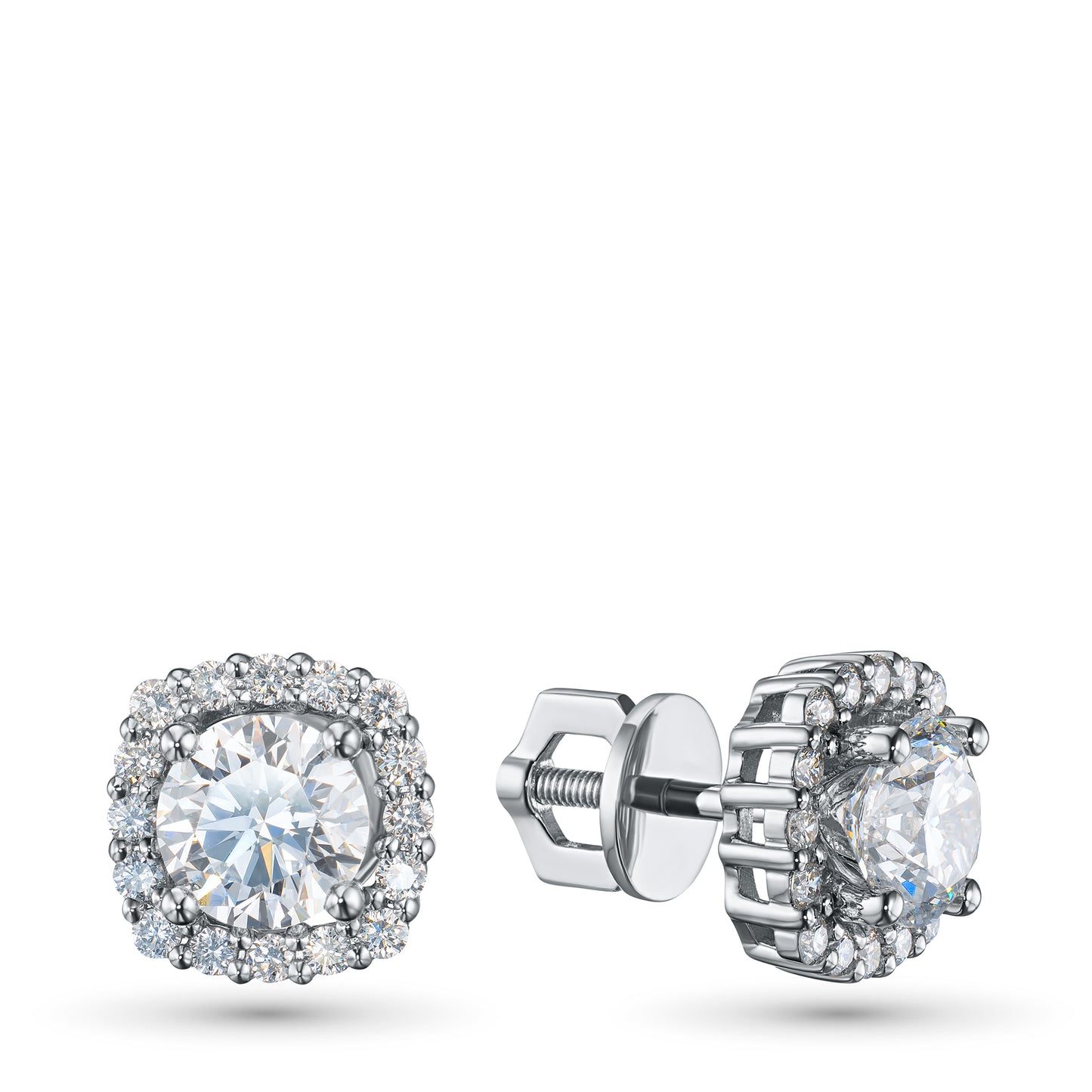 14K White Gold Earring Studs with Lab-Created Diamonds 19.110 CT.TW