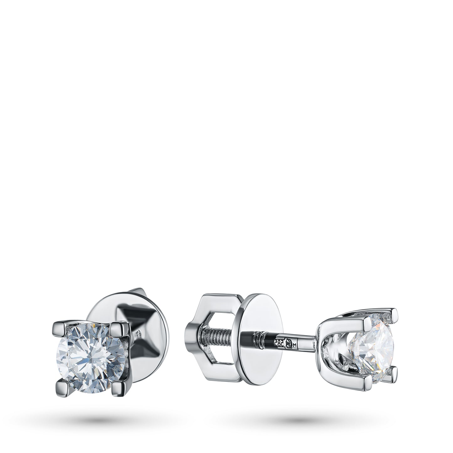 14K White Gold Earring Studs with Lab-Created Diamonds 1.240 CT.TW