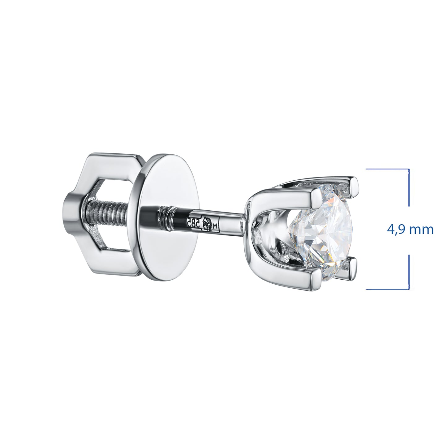 14K White Gold Earring Studs with Lab-Created Diamonds 1.240 CT.TW