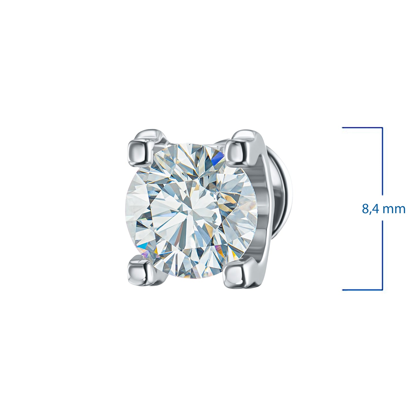 14K White Gold Earring Studs with Lab-Created Diamonds 4.260 CT.TW