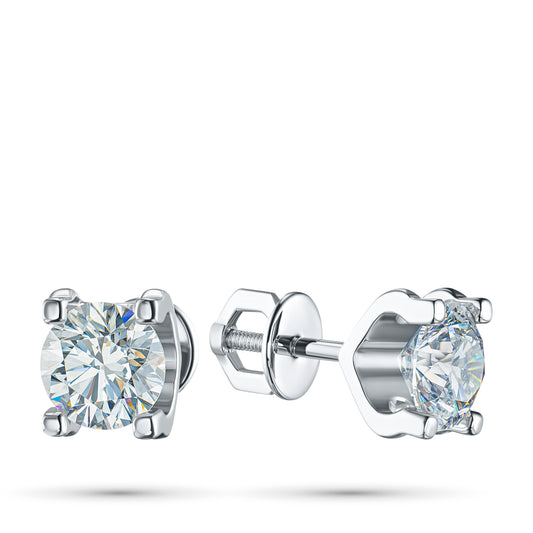 14K White Gold Earring Studs with Lab-Created Diamonds 4.260 CT.TW