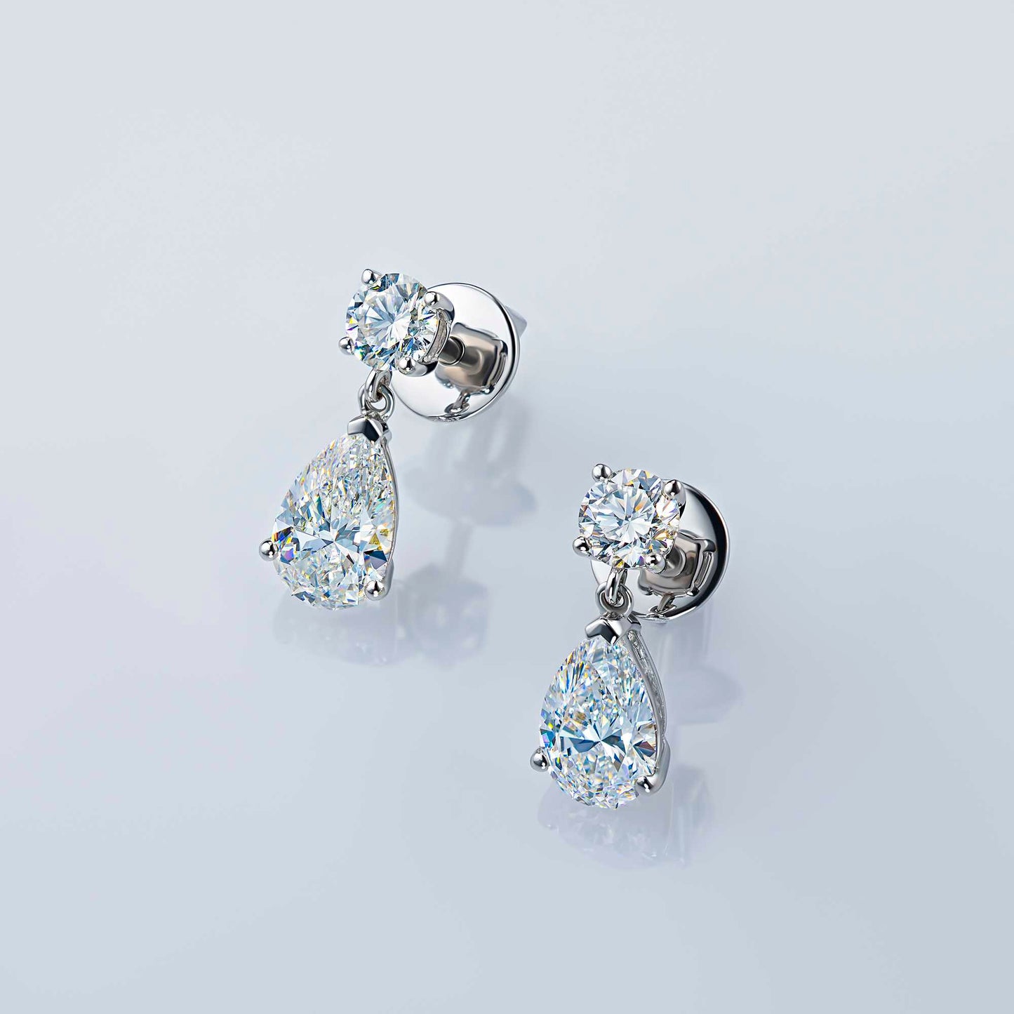 14K White Gold Earring Studs with Lab-Created Diamonds 5.240 CT.TW