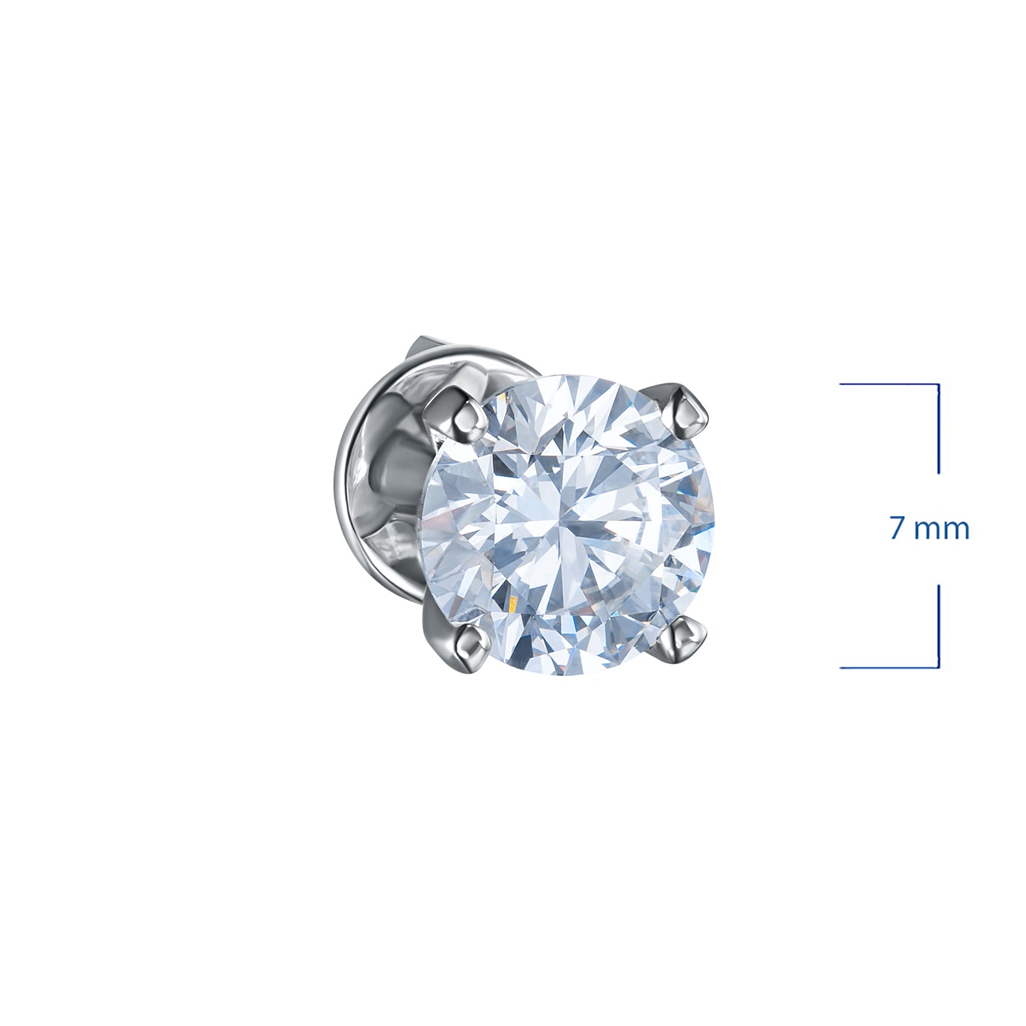 14K White Gold Earring Studs with Lab-Created Diamonds 2.050 CT.TW