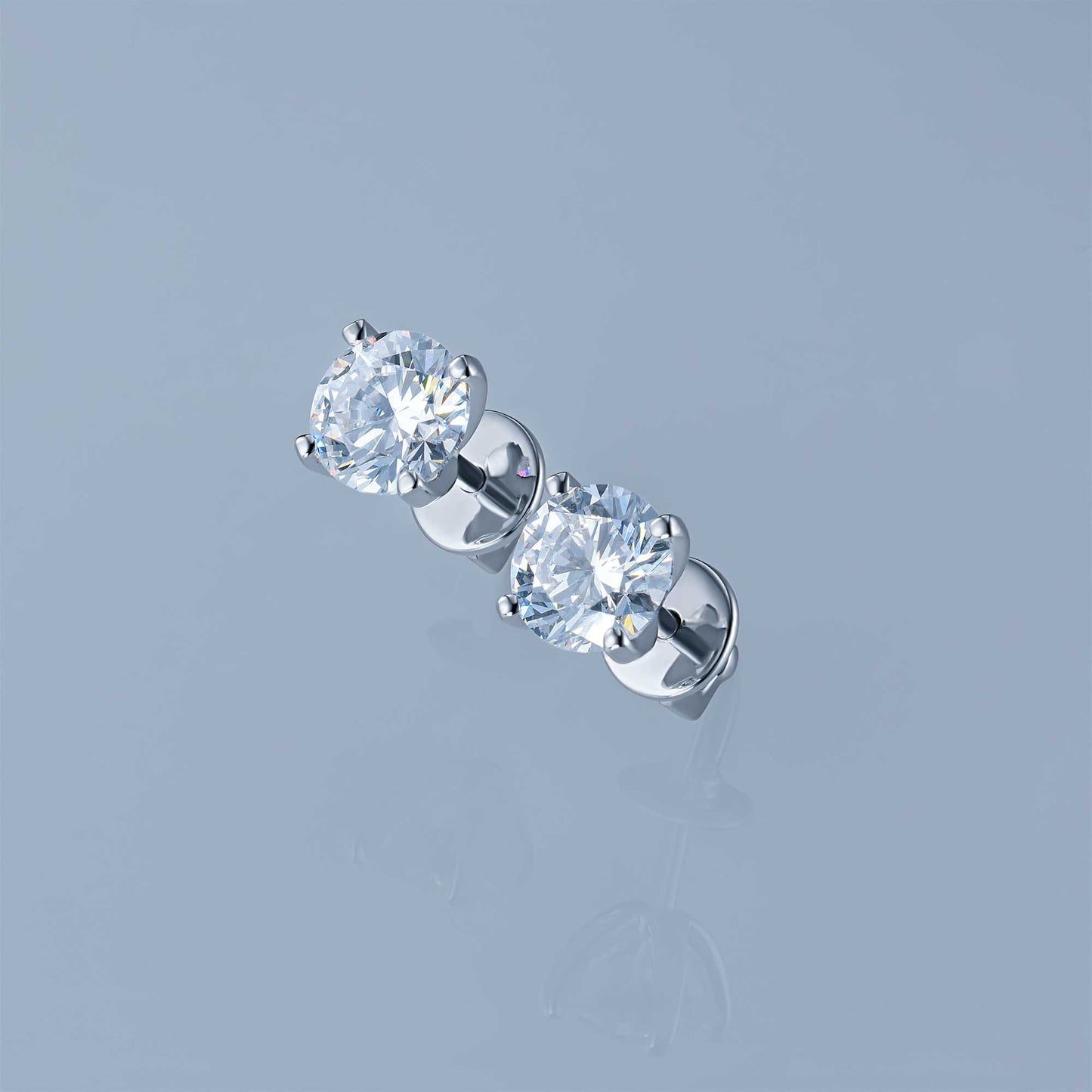 14K White Gold Earring Studs with Natural Diamonds 1.280 CT.TW