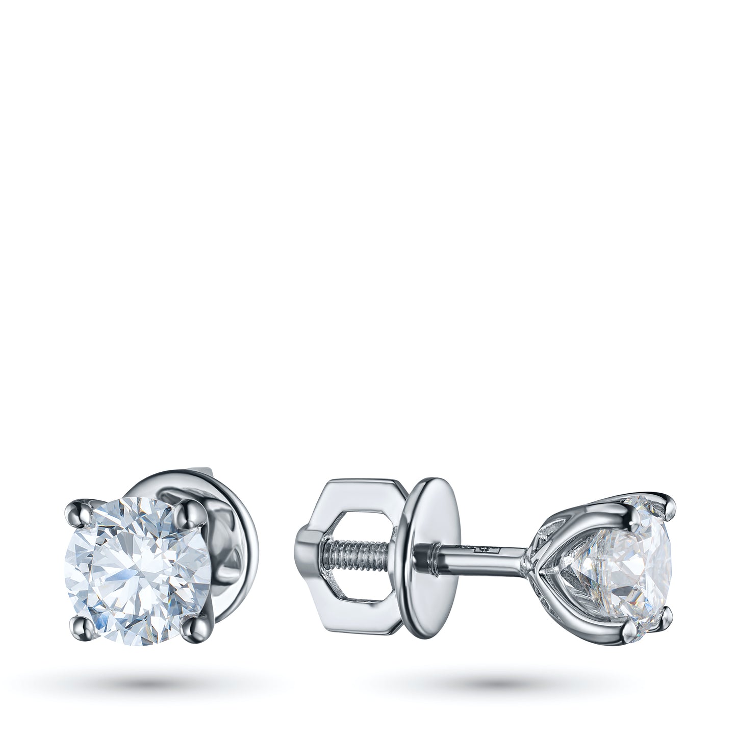 14K White Gold Earring Studs with Lab-Created Diamonds 4.000 CT.TW