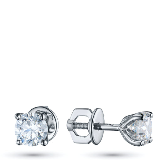 14K White Gold Earring Studs with Lab-Created Diamonds 4.000 CT.TW