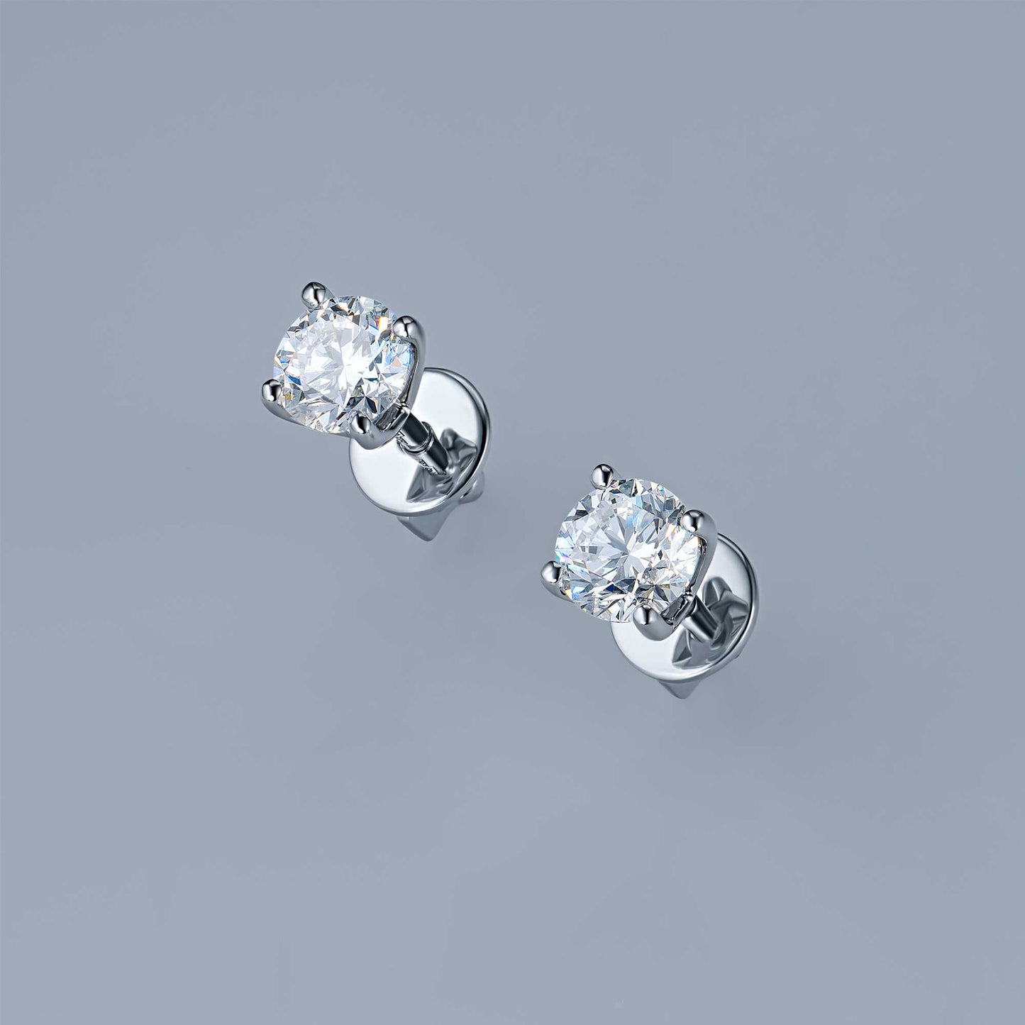 14K White Gold Earring Studs with Lab-Created Diamonds 4.000 CT.TW
