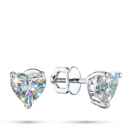 14K White Gold Earring Studs with Ruby grace 3.240 CT.TW