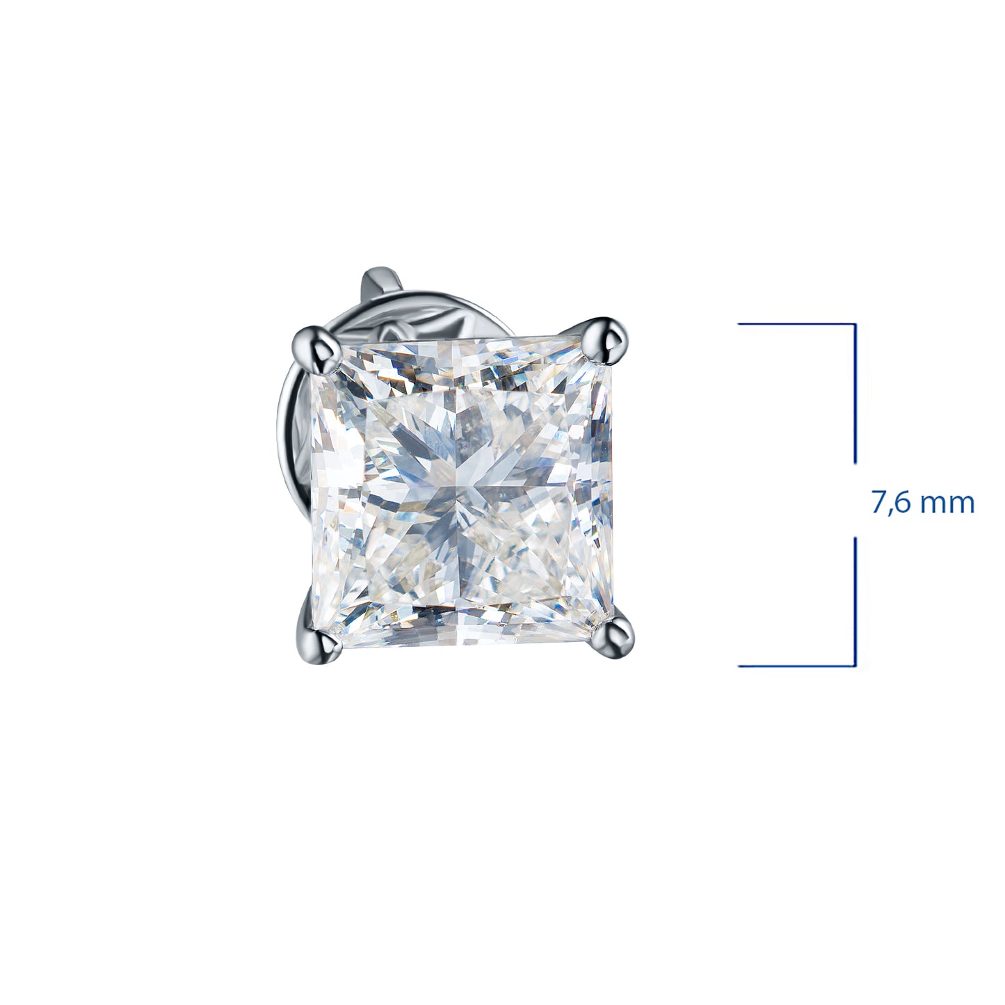 14K White Gold Earring Studs with Lab-Created Diamonds 4.360 CT.TW