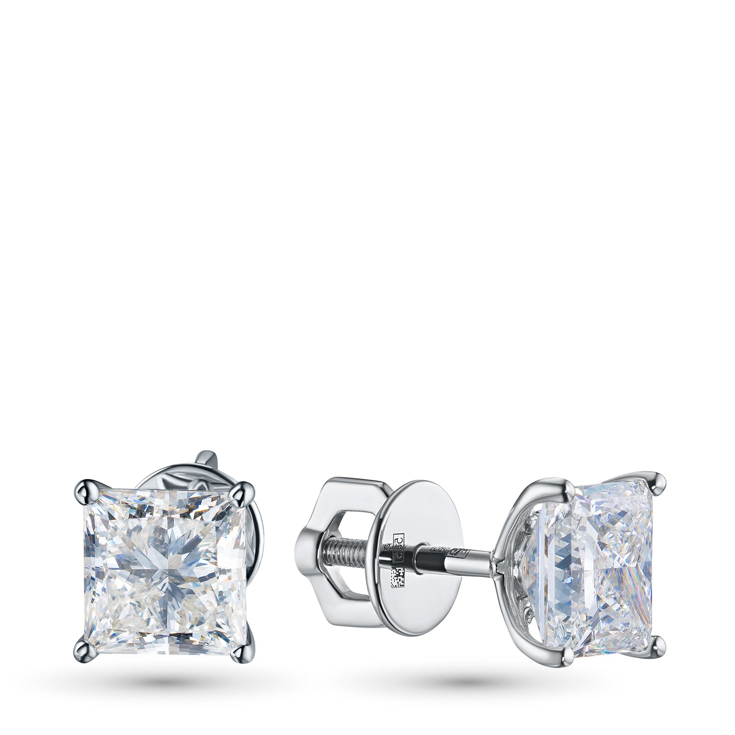 14K White Gold Earring Studs with Lab-Created Diamonds 4.080 CT.TW