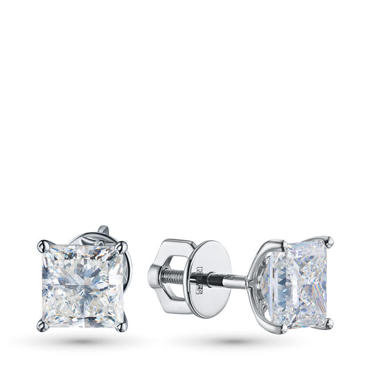 14K White Gold Earring Studs with Lab-Created Diamonds 4.360 CT.TW