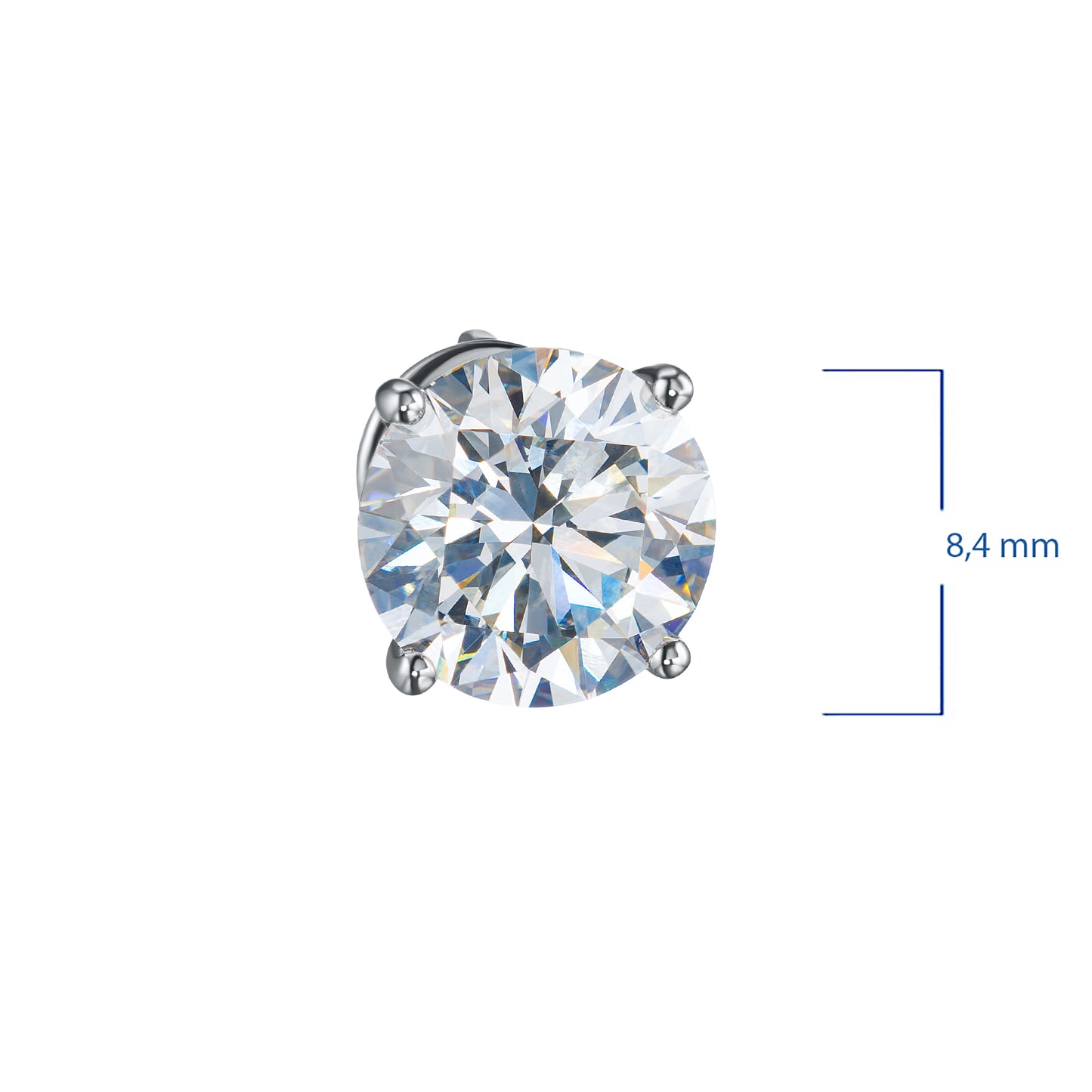 14K White Gold Earring Studs with Lab-Created Diamonds 8.480 CT.TW
