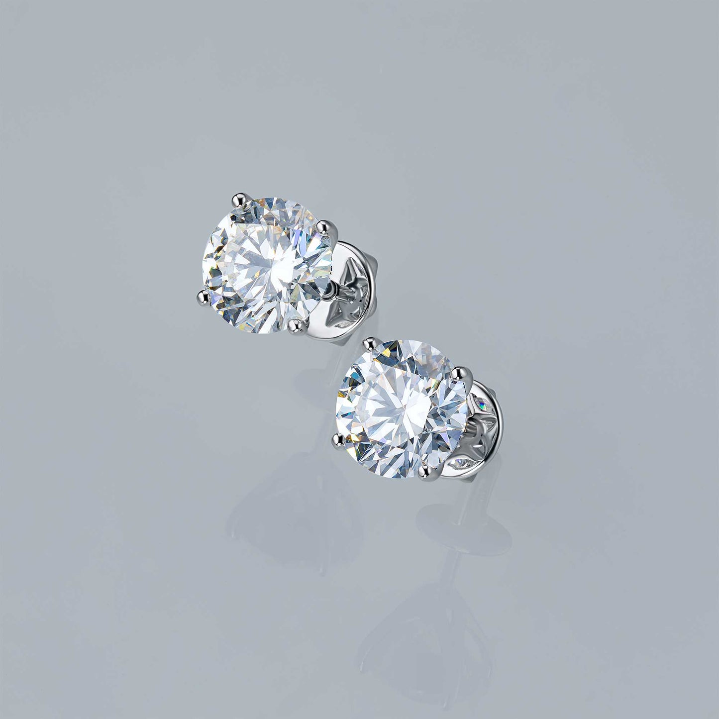 14K White Gold Earring Studs with Lab-Created Diamonds 8.140 CT.TW