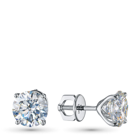 14K White Gold Earring Studs with Lab-Created Diamonds 8.480 CT.TW