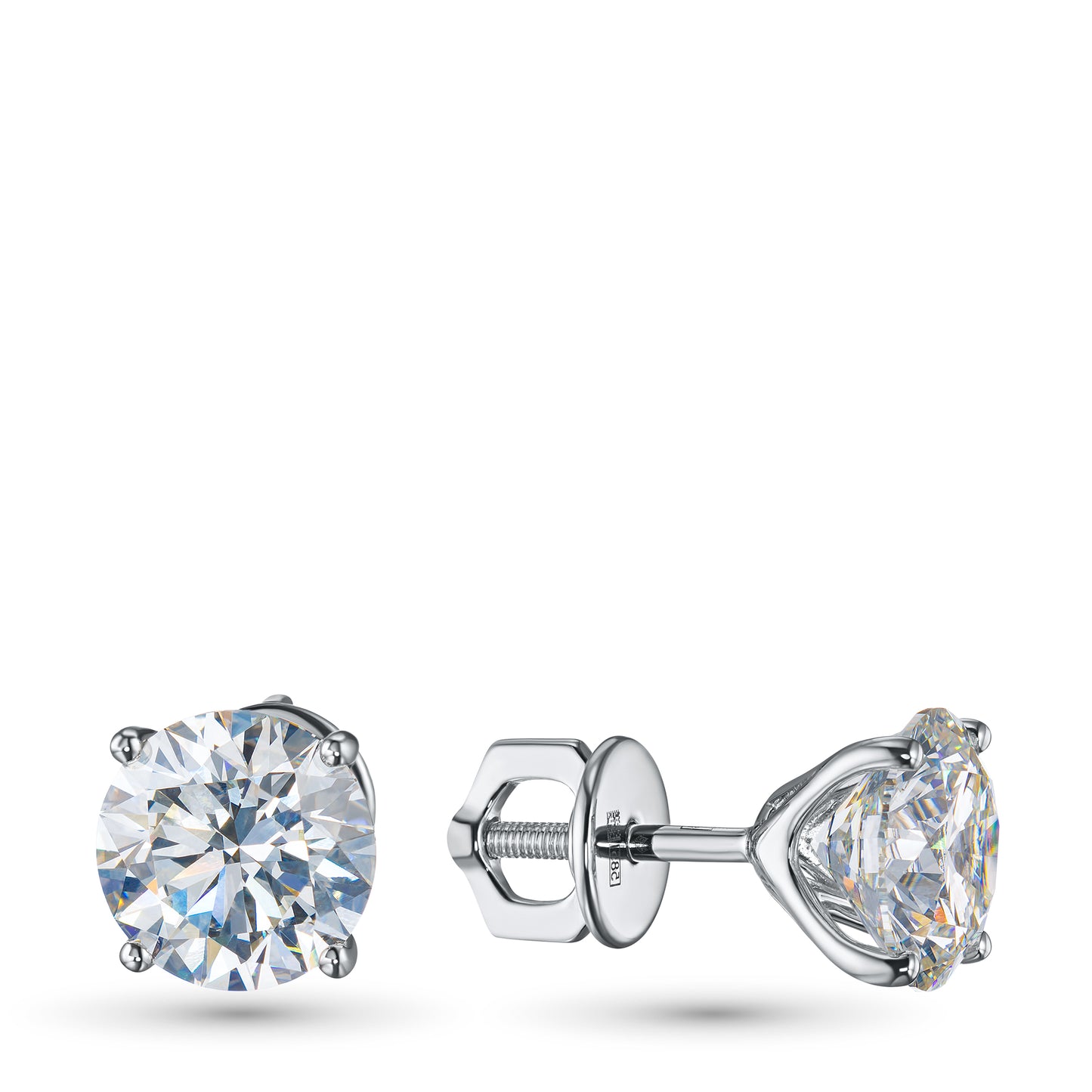 14K White Gold Earring Studs with Lab-Created Diamonds 8.140 CT.TW