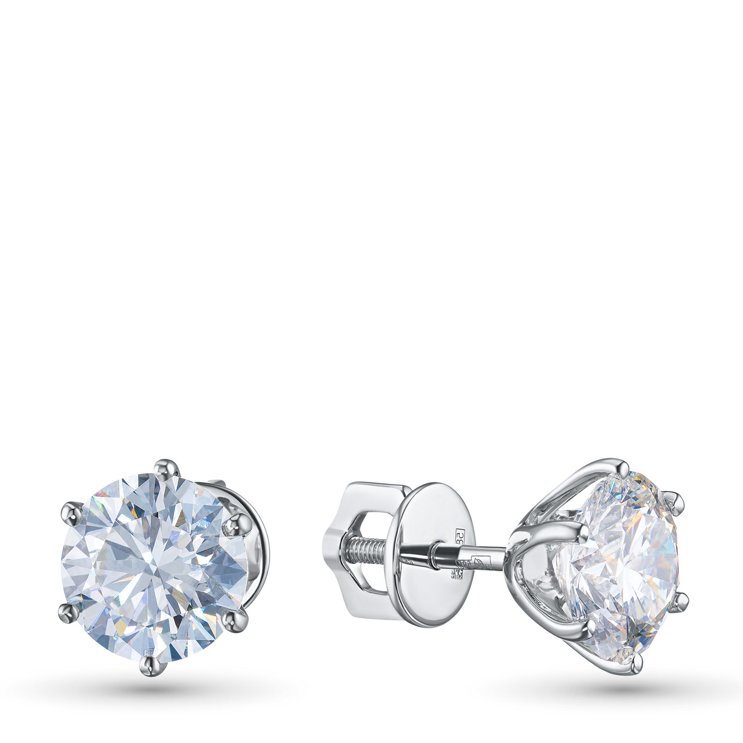 14K White Gold Earring Studs with Lab-Created Diamonds 8.290 CT.TW