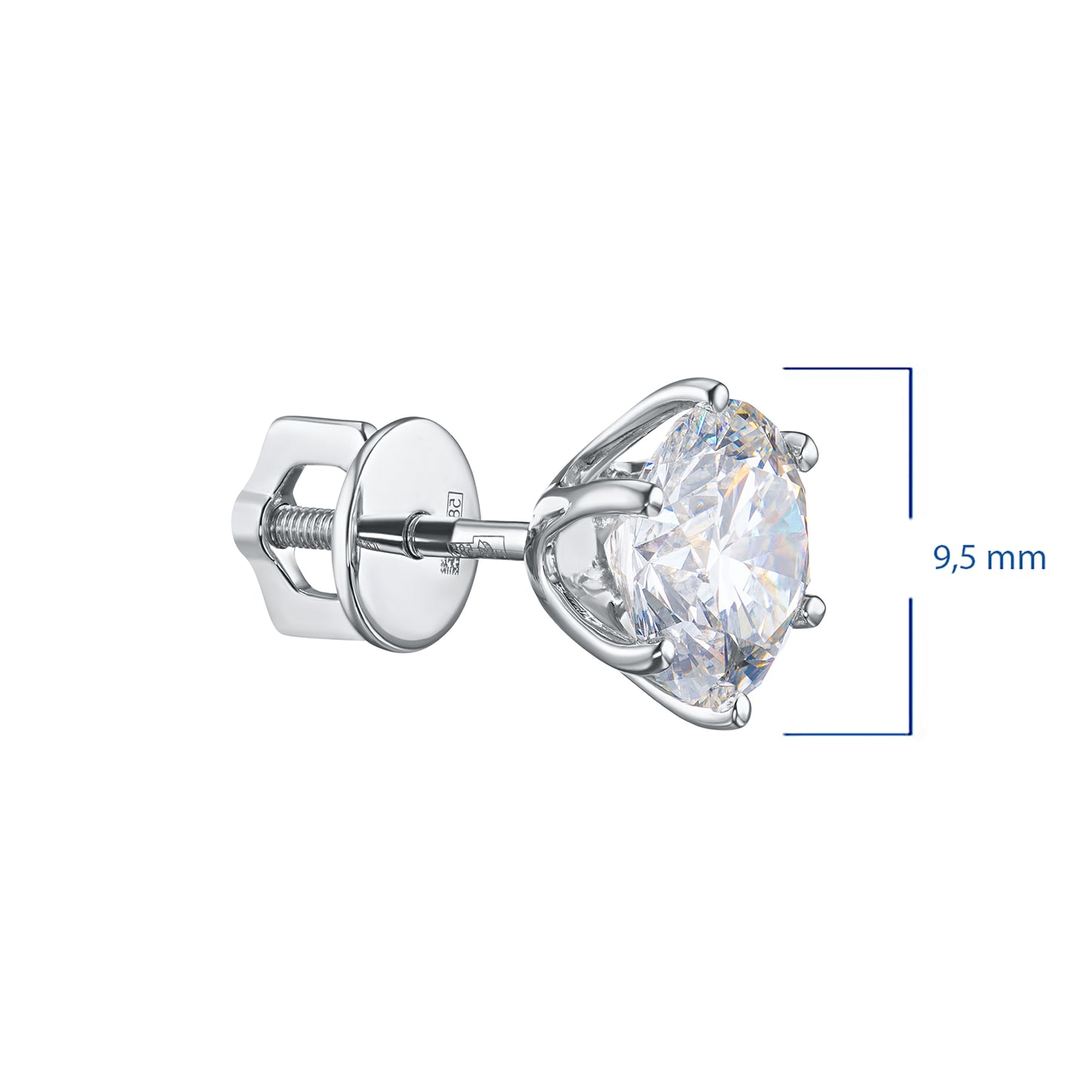 14K White Gold Earring Studs with Lab-Created Diamonds 8.290 CT.TW
