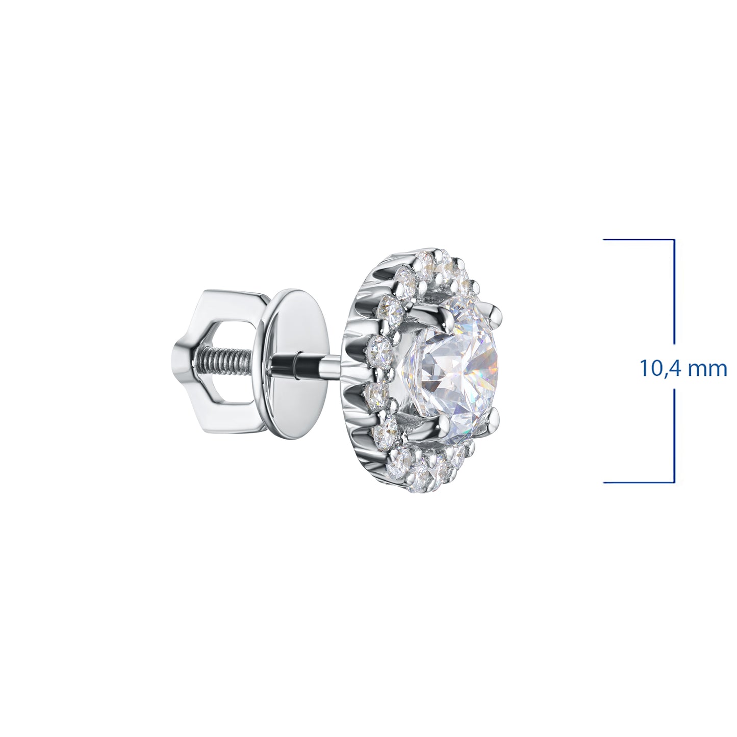 14K White Gold Earring Studs with Lab-Created Diamonds 19.050 CT.TW