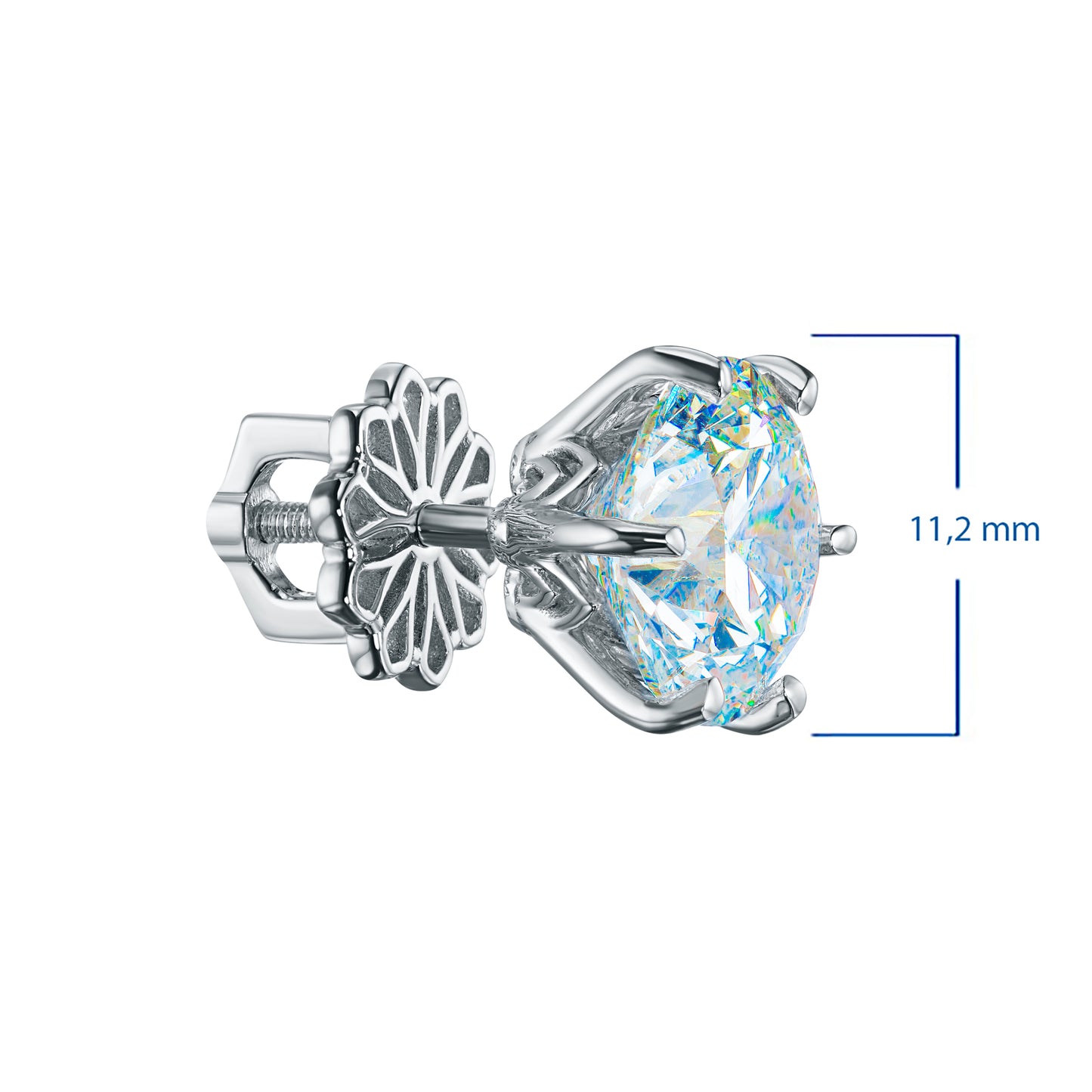 14K White Gold Earring Studs with Lab-Created Diamonds 12.290 CT.TW
