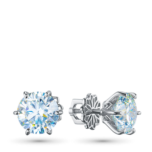14K White Gold Earring Studs with Lab-Created Diamonds 12.290 CT.TW