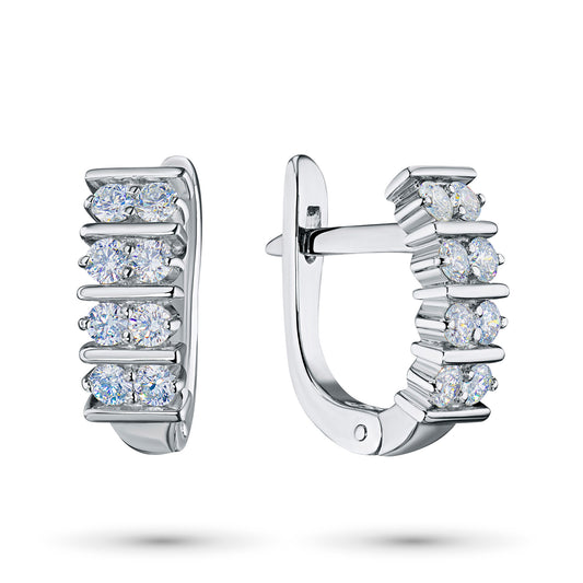 14K White Gold Earrings with Lab-Created Diamonds 9.890 CT.TW